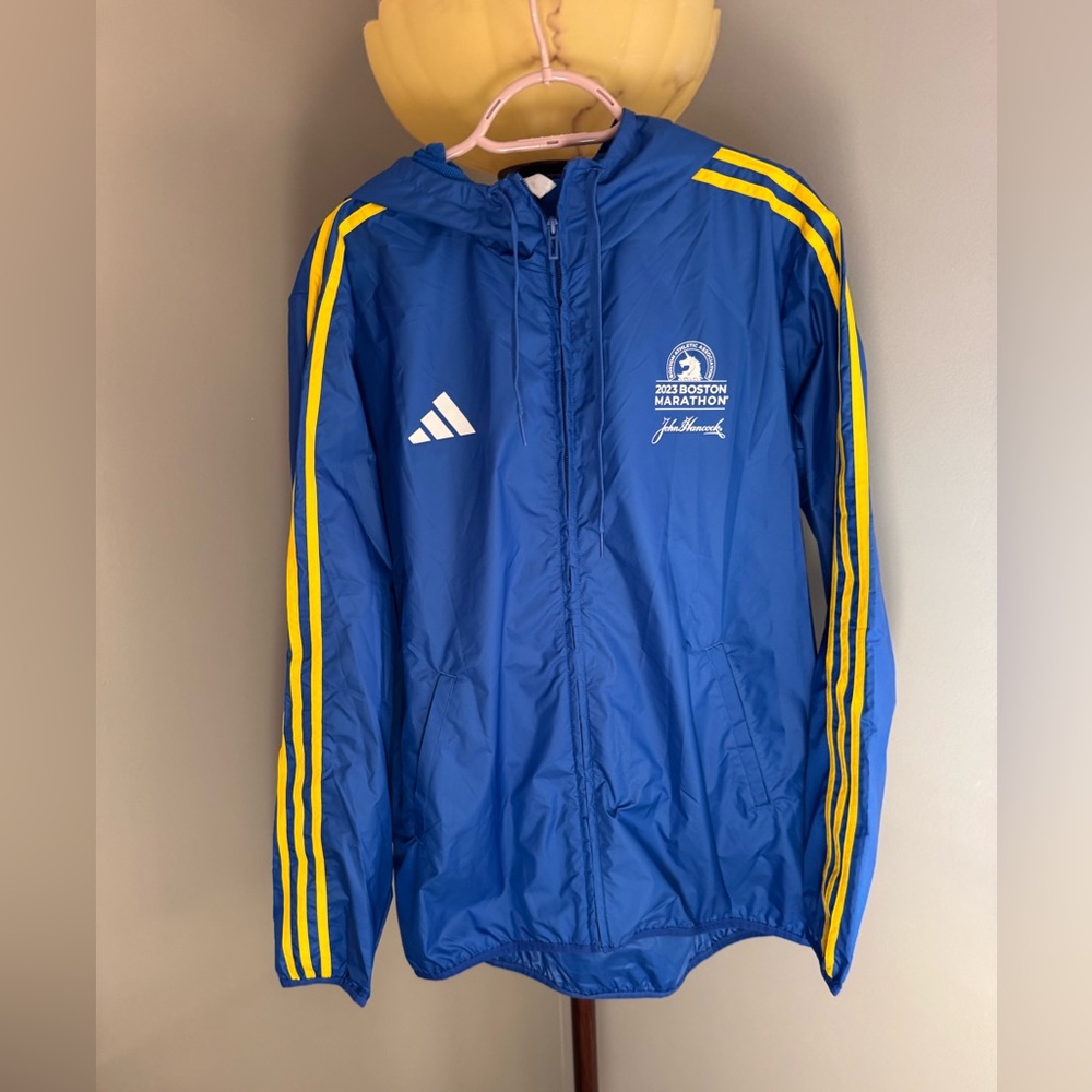 adidas Blue 2023 Boston Marathon Shell with White Logos